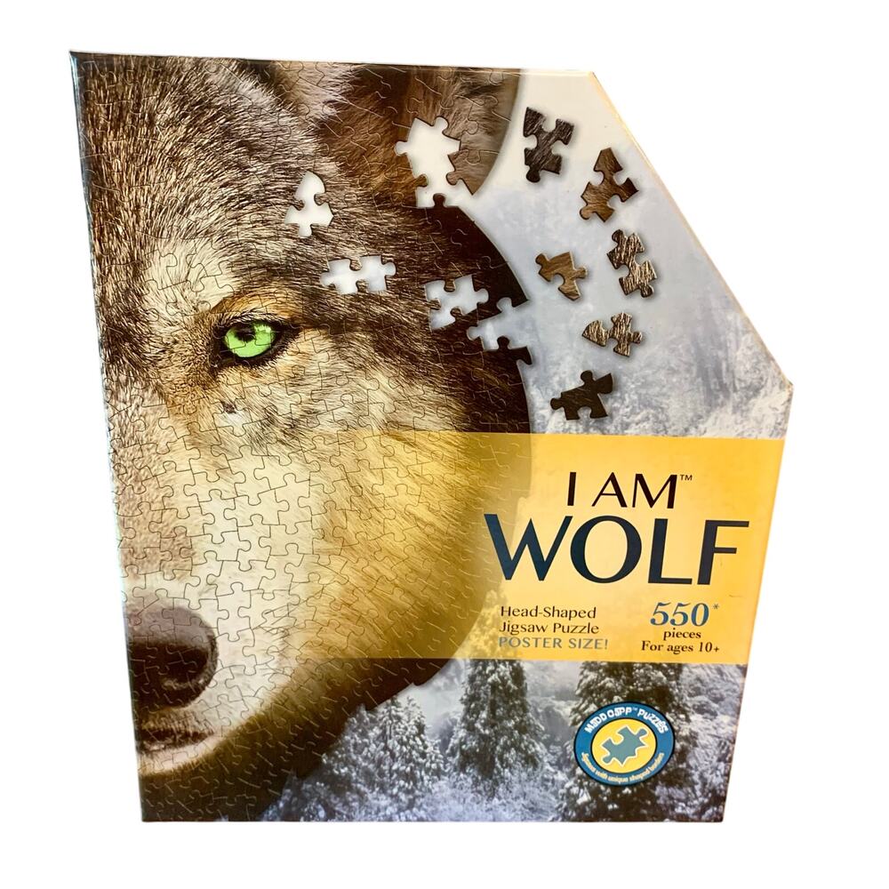 Madd Capp Wolf Jigsaw Puzzle I Am Wolf Head Shaped Border Poster Size 2021 NEW